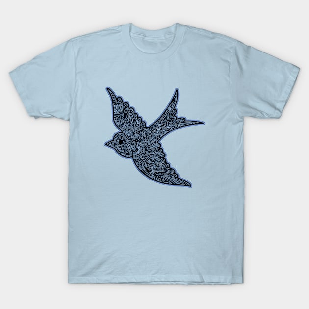 BLUE BIRD T-Shirt by Mandaladots